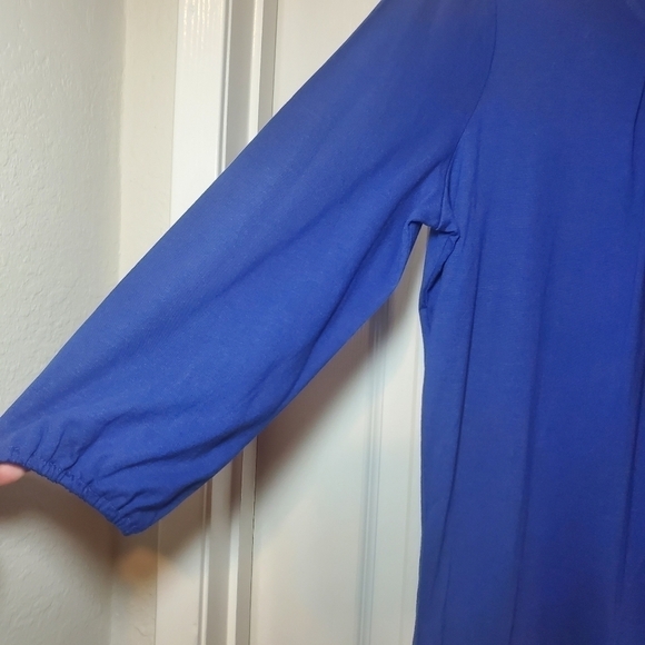 Talbots Scoop Neck Knit Top Cobalt Blue Size LP - Picture 3 of 10